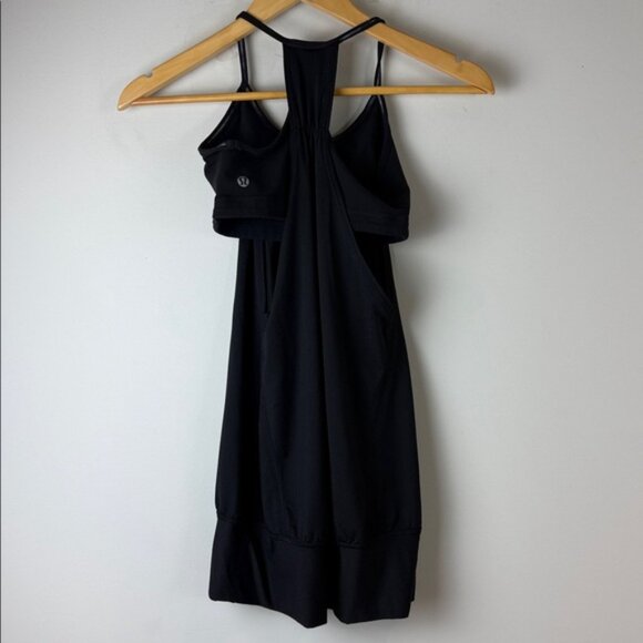 Lululemon No Limits Tank Top 2 in 1 Solid Black Women's size 4 - Picture 2 of 5